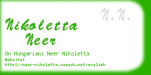 nikoletta neer business card